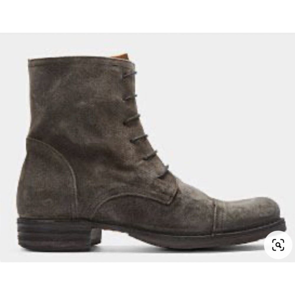 Fiorentini + Baker Distressed Leather Suede Lace Up Combat Boot Sz 36 1/2